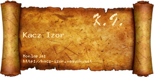 Kacz Izor névjegykártya